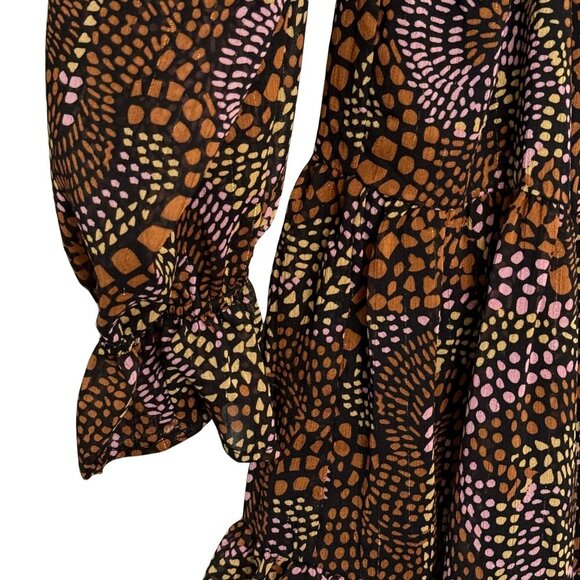 Womens Meritt Abstract Print Smocked Long Sleeve Mini Dress - Size Small - NWT - Picture 5 of 8